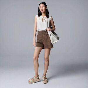 NWT Vera Wang Linen Utility Shorts